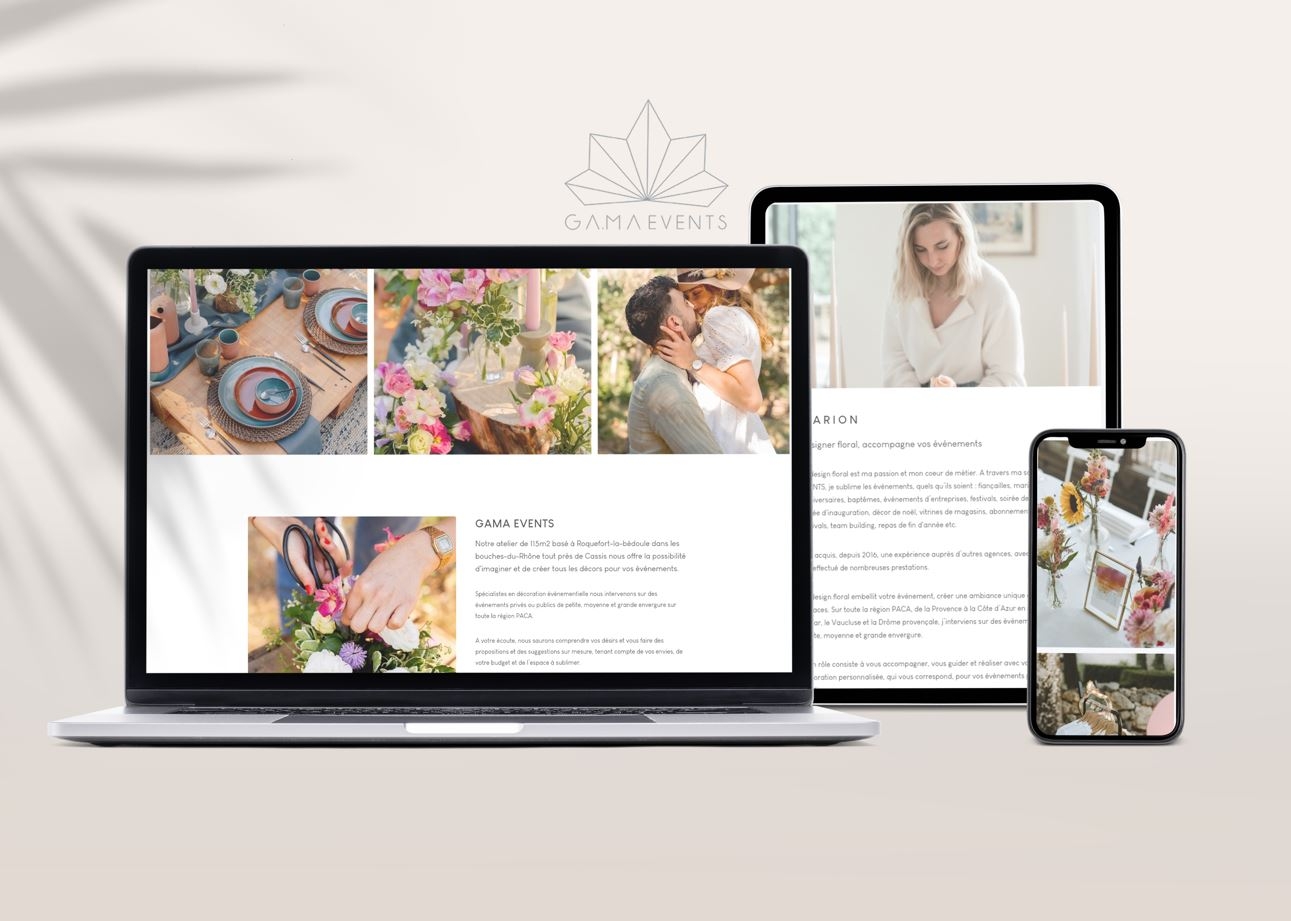 Site portfolio Création site internet Marseille pour Gama Events