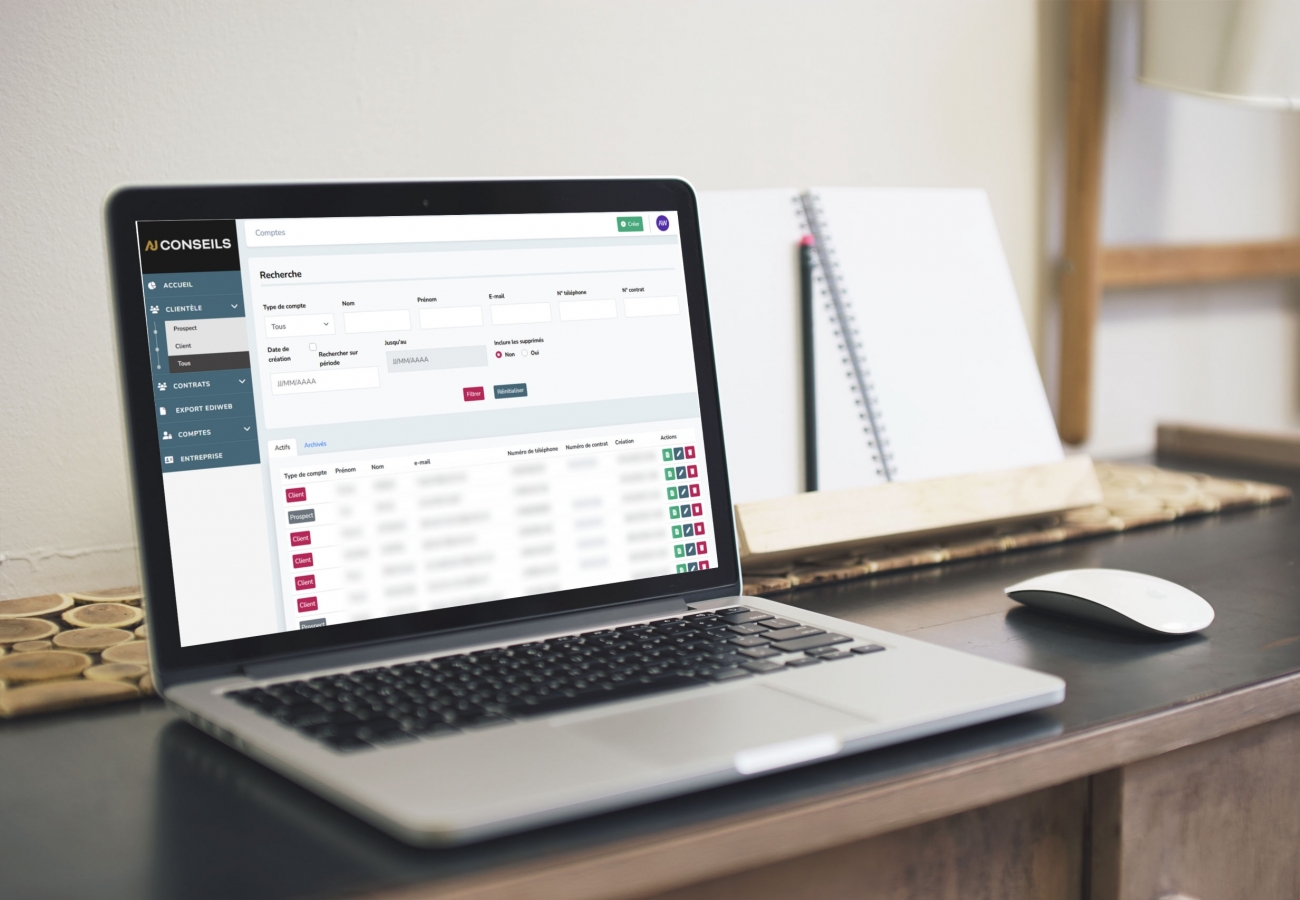 Création application web Marseille pour AJ Conseils