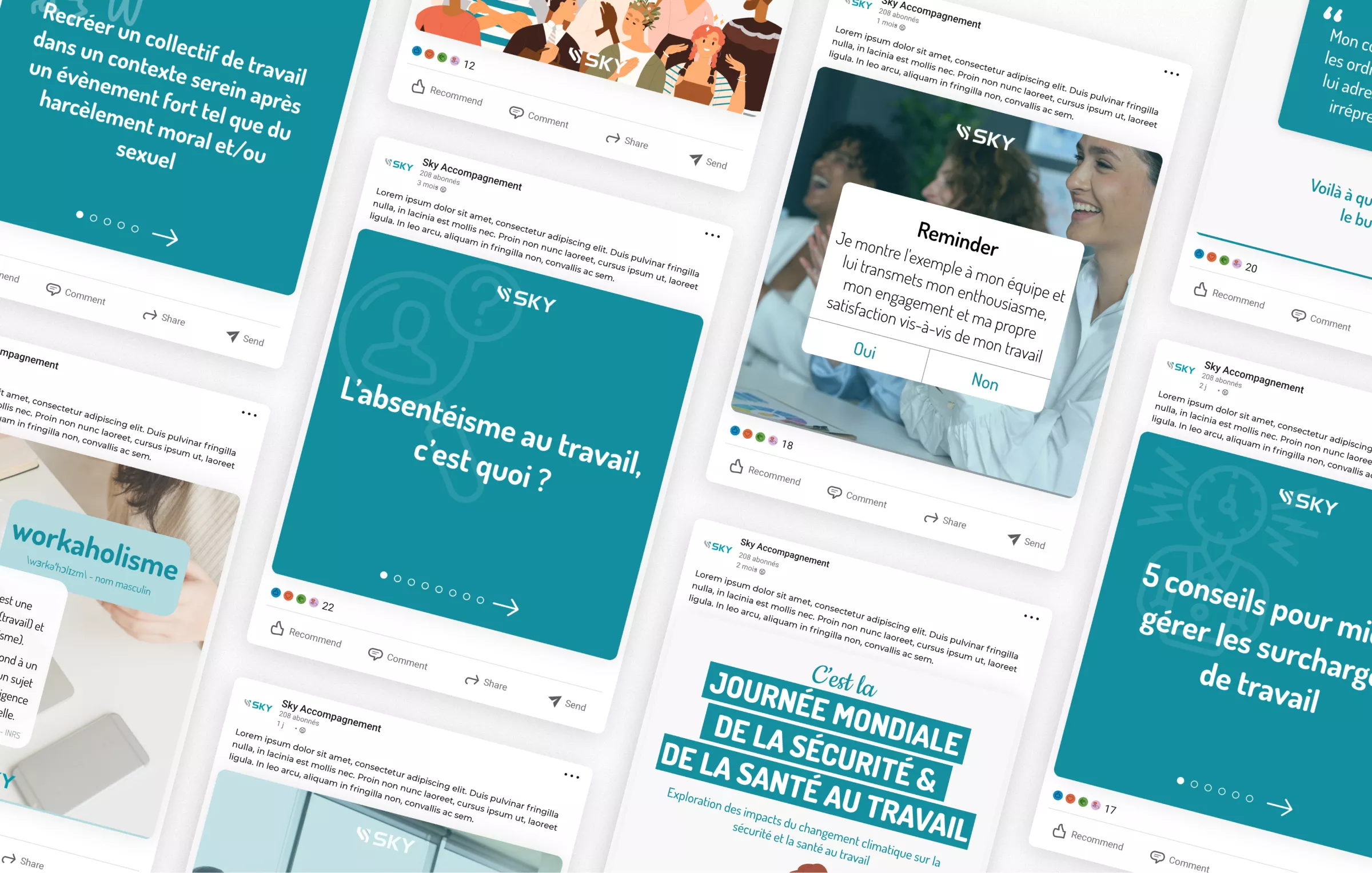 Community Management de Sky Accompagnement sur LinkedIn Création e-marketing Marseille pour Sky Accompagnement