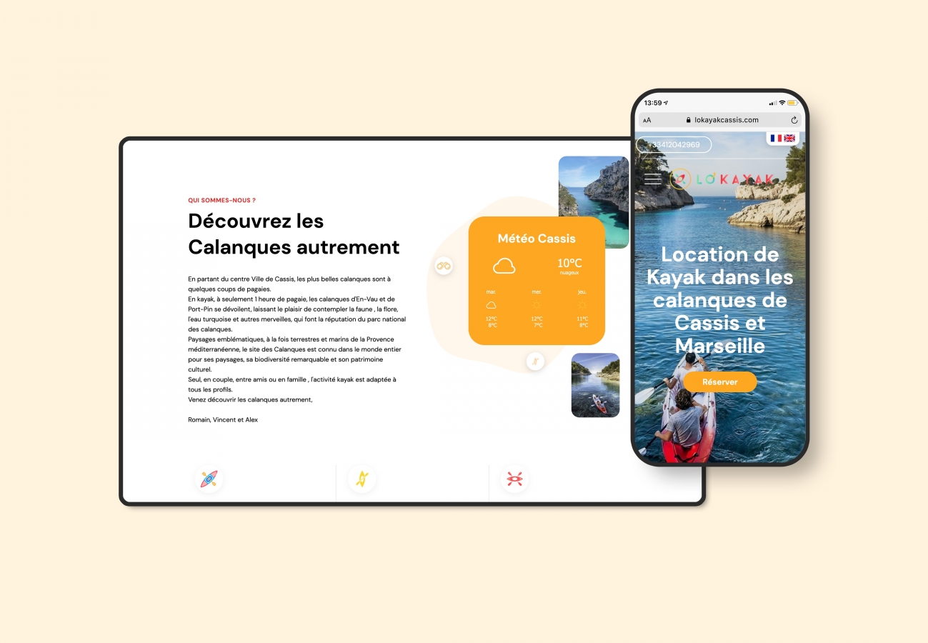 Création site vitrine pour Lo'kayak à Marseille