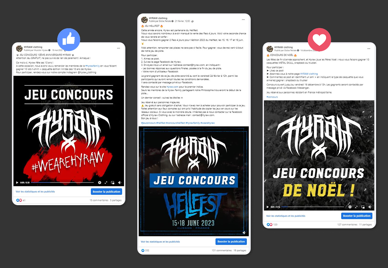 Concours sur les réseaux sociaux de Hyraw Création e-marketing Marseille pour Hyraw