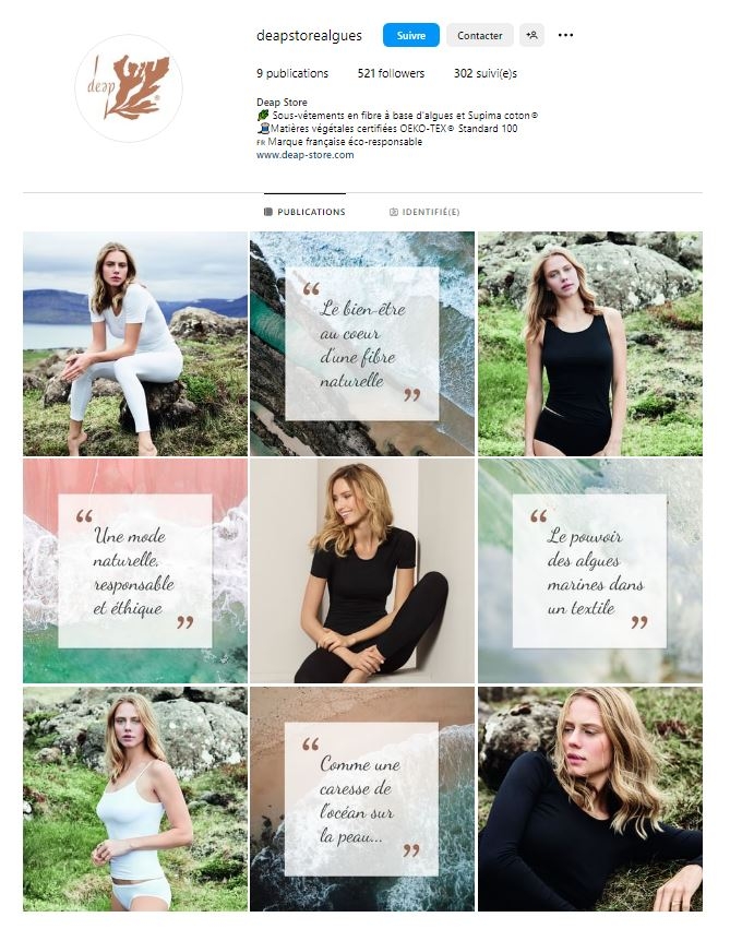 Refonte du feed Instagram Création site e-commerce pour Deap à Marseille