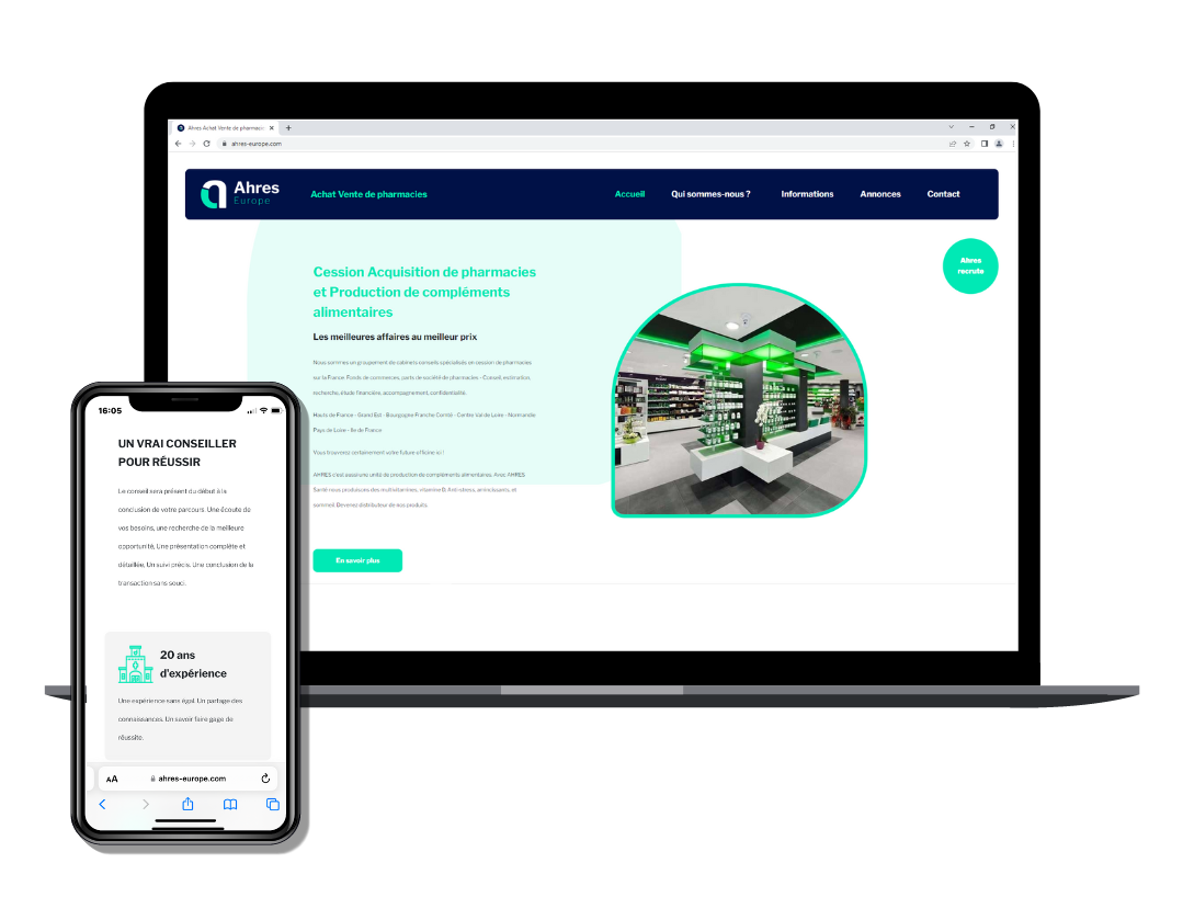  Création site vitrine pour Ahres à Marseille