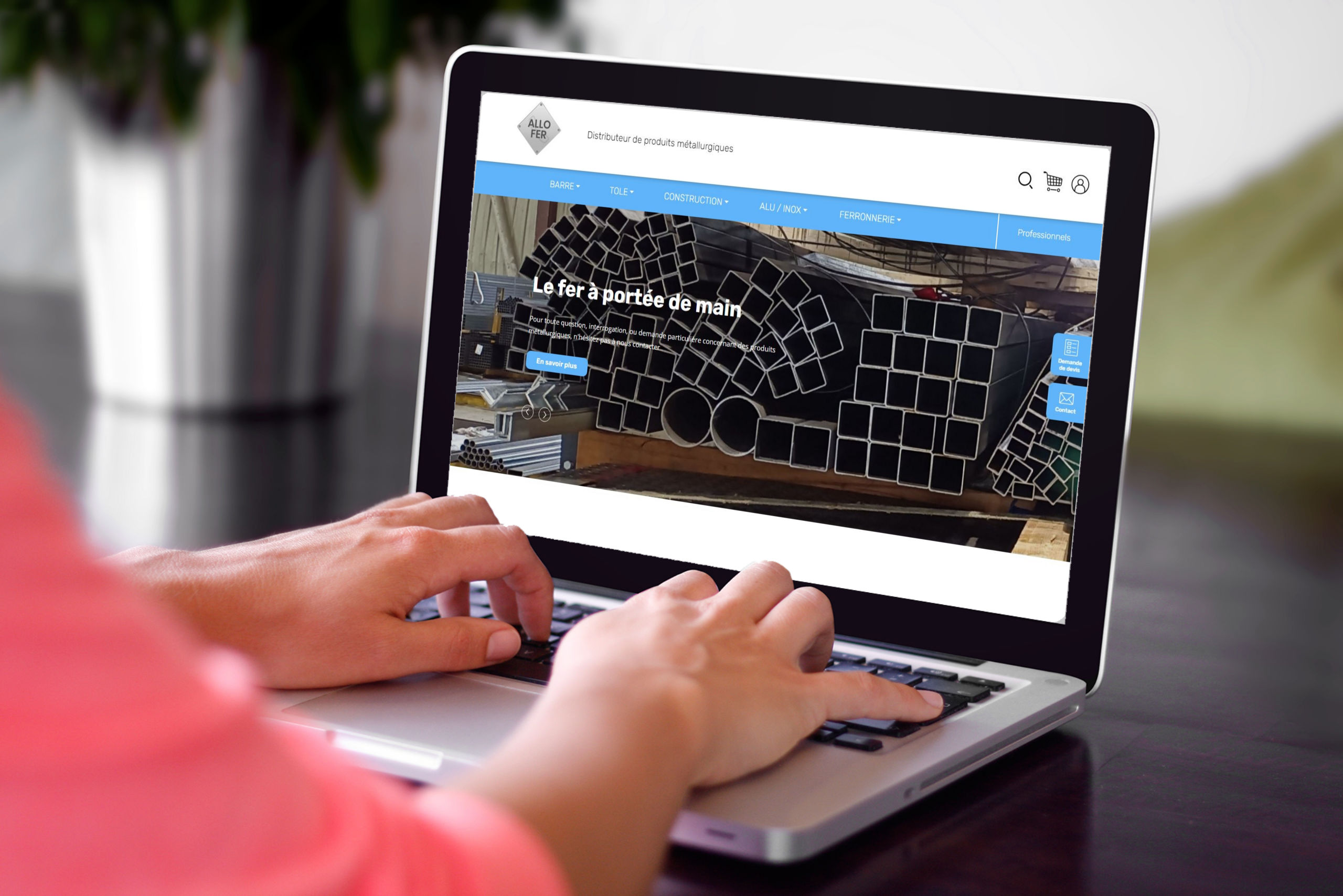 Création du site e-commerce et de l'ERP sur-mesure d'Allo Fer Création site internet Marseille pour Allo Fer