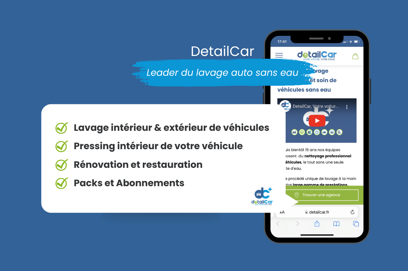 Vitrine, E-commerce, et ERP Création application web Marseille pour Detail Car