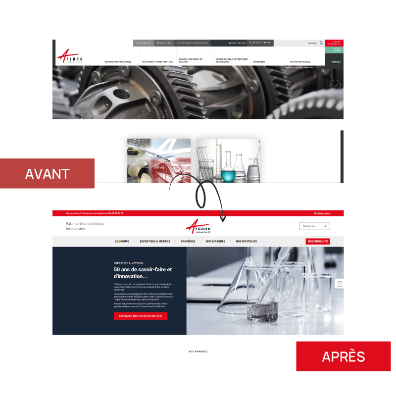 Refonte du site d'Arcane Industries Création site internet Marseille pour Arcane Industries