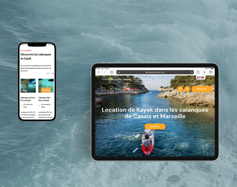 Accompagnement webmarketing Création site vitrine pour Lo'kayak à Marseille