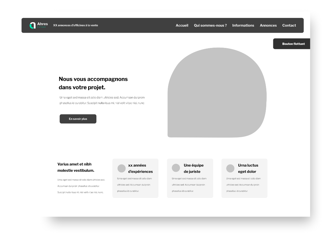 Conception du webdesign Création site vitrine pour Ahres à Marseille