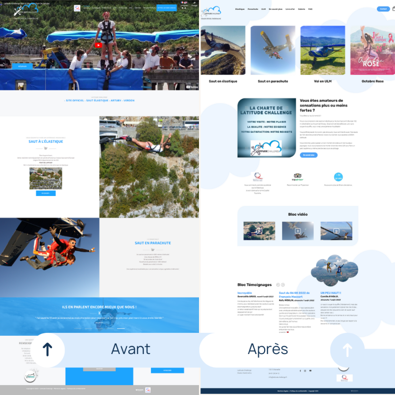 Refonte du site vitrine de Latitude Challenge Création site internet Marseille pour Latitude Challenge, Agence web Marseille Wagaia