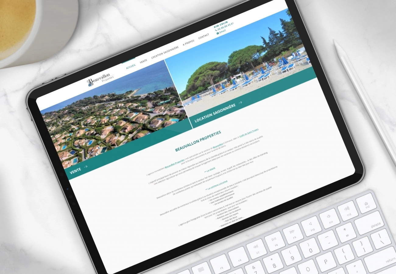 Création site internet Marseille pour Beauvallon Properties, Agence web Marseille Wagaia